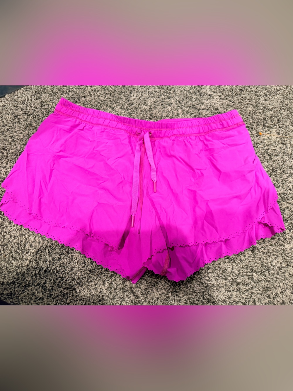 lululemon athletica Hot Pink Athletic Scalloped Hem Shorts